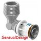 Uponor S-Press PLUS kolano z gwintem zewn. 20-R1/2MT