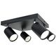 Lampa sufitowa Masterled Bardo lampa sufitowa (spot) 4-punktowa czarna/chrom
