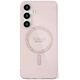 Guess Glitter Circle Classic Logo MagSafe Case for Samsung Galaxy S25 Pink