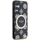 Guess 4G Background Gold Electroplated Peony Pattern MagSafe case for Samsung Galaxy S25 black