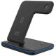 Ładowarka Canyon CANYON WS-302, 3in1 Wireless charger, with touch button for Running water light, Input 9V/2A,12V/1.5A  Output 15W/10W/7.5W/5W, Type c to USB-A cable length 1.2m,with QC18W EU plug 137*103*140mm, 0.22Kg, Black