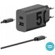 Ładowarka Motorola Motorola Charger TurboPower 50W Duo USB-C + USB-A  w/ USB-C cable, Black