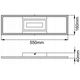 Ceiling LED lamp BRILLIANT Besson, 24 W, 3000 K, 2900 lm, 16 x 55 x 4 cm