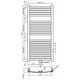 Towel dryer INVENA, 1200 x 540 mm, steel, graphite color.