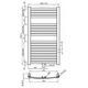Towel dryer INVENA, 1000 x 540 mm, steel, black