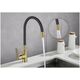 Sink mixer INVENA KSANTI PLUS, with 360deg rotating spout, polished gold color.