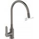 Sink mixer INVENA KSANTI PLUS, with 360deg swivel spout, matt grey.