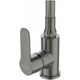 Sink mixer INVENA KSANTI PLUS, with 360deg swivel spout, matt grey.