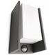 Outdoor wall light PHILIPS BRIDGE, IP44, 1 x E27, max 42 W, with motion sensor, 21.2x11.8 cm