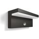 Wall LED outdoor light PHILIPS Bustan, IP44, 9W, 4000K, 1000lm, with motion sensor, anthracite color