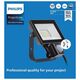 LED spotlight PHILIPS, IP65, 20W, 3000K, 1800lm, with motion sensor, black, 14x5.4x15.3 cm