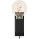 Wall lamp EGLO Bailrigg, 1 x E27, 40W, black/wood color, 5.5 x 14 x 13.5 cm