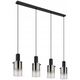 Hanging lamp GLOBO FLORENTINA, 4xE27, 40W, 230V, metal, black, 12.5x102x150cm