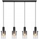 Hanging lamp GLOBO FLORENTINA, 4xE27, 40W, 230V, metal, black, 12.5x102x150cm