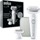 Braun Silk-épil 9 9-041, Silver, 40 tweezers, MicroGrip, Battery, 100 - 240 V, 50/60 Hz