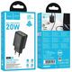HOCO ładowarka sieciowa USB A + Typ C PD QC3.0 3A 20W N61 czarna