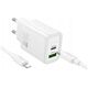 HOCO ładowarka sieciowa USB A + Typ C + kabel Typ C do Lightning PD QC3.0 3A 30W N63 biała