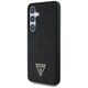 Etui Guess Grained Hot Stamp Peony  Pattern Triangle Logo MagSafe do Samsung Galaxy S25 czarny