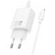 HOCO ładowarka sieciowa USB A + Typ C + kabel Typ C do Lightning PD QC3.0 3A 20W N61 biała