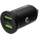 Φορτιστής Deltaco DELTACO Φορτιστής αυτοκινήτου USB, 2x USB-A 18 W, γρήγορη φόρτιση, σύνολο 36 W μαύρο USB-CAR128 12940016 7333048047717