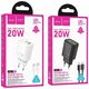 HOCO ładowarka sieciowa USB A + Typ C + kabel Typ C do Typ C PD QC3.0 3A 20W N61 biała