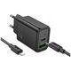 HOCO ładowarka sieciowa USB A + Typ C + kabel Typ C do Lightning PD QC3.0 3A 30W N63 czarna
