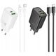 HOCO ładowarka sieciowa USB A + Typ C + kabel Typ C do Lightning PD QC3.0 3A 30W N63 czarna