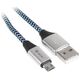Kabel USB Tracer USB-A - microUSB 1 m Niebieski (TRAKBK46263)