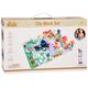 Pastelowy Zestaw Klocki drewniane Miasteczko + Mata puzzle 115 ele ZA5373