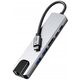 TECH-PROTECT HB02 HUB ADAPTER 6IN1 TYPE-C + USB2.0 + USB3.0 + HDMI 4K 30HZ + RJ45 + PD100W SPACE GREY