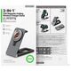 DUZZONA W22 - aluminiowa ładowarka indukcyjna, składana 3w1, kompatybilna z MagSafe 15W czarna