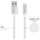 Καλώδιο δεδομένων Fonex USB σε Lightning 10W Fabric 1m By Fonex White 13452824 8026386238020