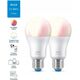 WiZ 60W E27 Standardform Tunable Baltas & Color Doppelpack