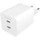 mophie Essentials Power Adapteris Dual USB-C PD 50W EU Baltas