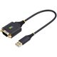 StarTech 1P1FFC-USB-SERIAL kabel równoległy Czarny 0,3 m USB Typu-A DB-9