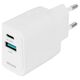 USB GaN sieninis įkroviklis DELTACO, 1x USB-A 18, W 1x USB-C PD 30 W, PPS / USBC-AC155 / 1903158