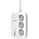 LDNIO SE3436 power strip 3x EU plugs, 2xUSB-A, 2xUSB-C, GaN, 65W white