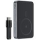 Powerbank magnetyczny 10000mAh indukcyjny 2x USB-C PD 30W + kabel USB-C - czarny Powerbank magnetyczny 10000mAh indukcyjny 2x USB-C PD 30W + kabel USB-C - czarny