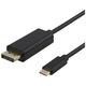 Deltaco USB-C - Καλώδιο DisplayPort Καλώδιο USB DELTACO 4K UHD, paauksuotos jungtys, 2m, juodas / USBC-DP200-K / R00140015 13026765 7333048053077