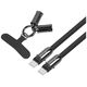 Kabel 2w1 USB C smycz 1m czarny