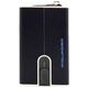 Piquadro Piquadro, Blue Square, Leather, Card Holder, Square Sliding System with Zipped Coin Pocket, PP5359B2R-BLU2, Blue, For Men For Men