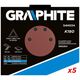 Graphite Papier ścierny na rzep K180, trójkątny z 12 otworami, 5szt do szlifierki 59G264