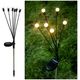 Saska Garden LAMPA SOLARNA TAŃCZĄCE NA WIETRZE KULECZKI BIAŁE 6 LED 72CM