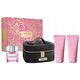 Versace Bright Crystal rinkinys moterims (EDT, 90 ml + kūno losjonas, 100 ml + dušo želė, 100 ml + kosmetinė)