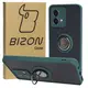 Bizon Case Hybrid Ring Motorola Moto G84 5G smoky with a dark green frame