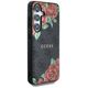 Guess Leather 4G Flowers Print Metal Classic Logo MagSafe Samsung Galaxy S25 case black