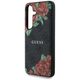 Guess Leather 4G Flowers Print Metal Classic Logo MagSafe Samsung Galaxy S25 case black