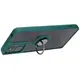 Bizon Case Hybrid Ring Motorola Moto G04 / G24 / G24 Power smoky with a dark green frame