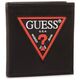 Set Guess: Guess, Leather Keyring, Black + Daelon, Leather Wallet, Small Billfold, Red/Black, For Men Unisex