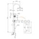 Shower system INVENA GRACJA, rain and hand shower, mixer, chrome finish.